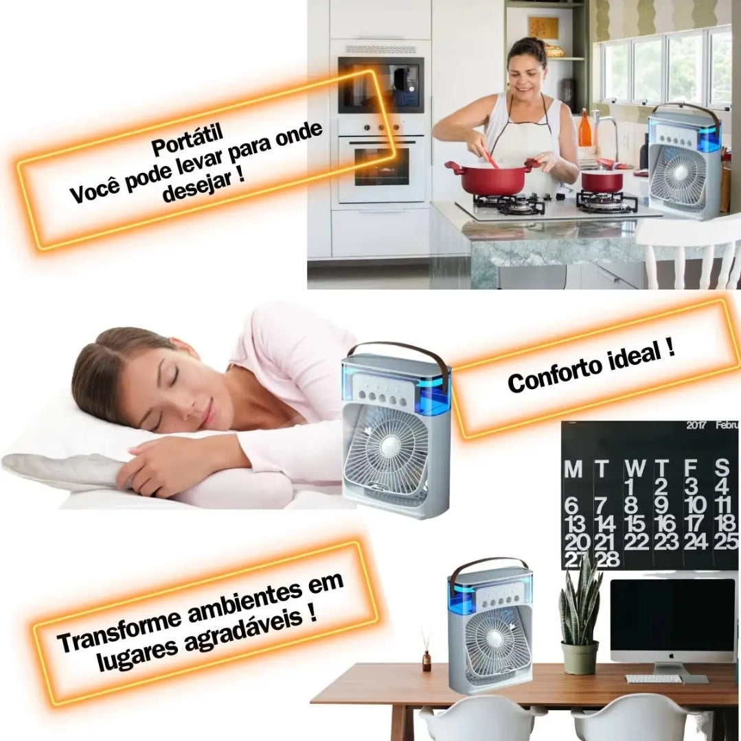 3 In 1 Fan Alr Conditioner Household
Water Mist USB Fan Small Air Cooler
LED Night Light Portable Humidifier Air
Adjustment Fan