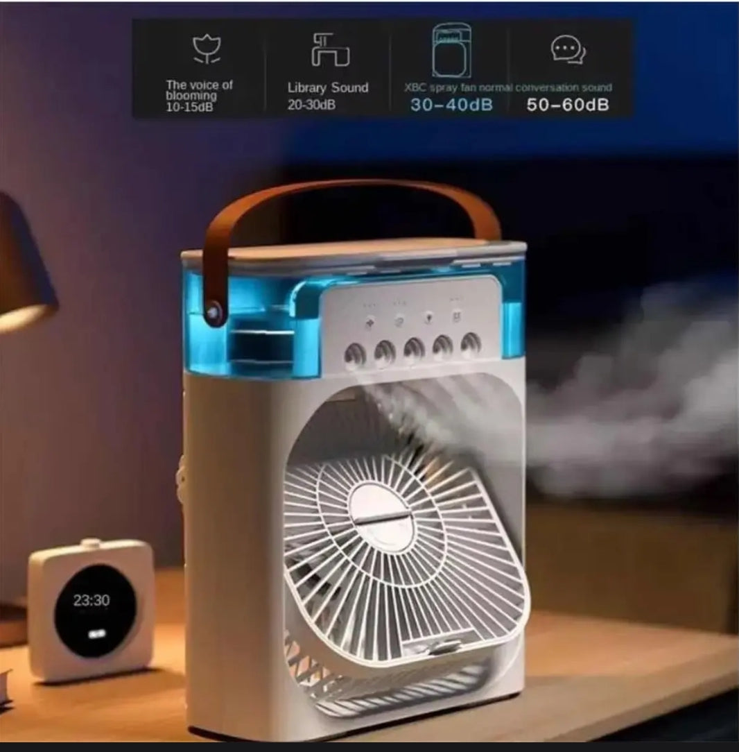3 In 1 Fan Alr Conditioner Household
Water Mist USB Fan Small Air Cooler
LED Night Light Portable Humidifier Air
Adjustment Fan