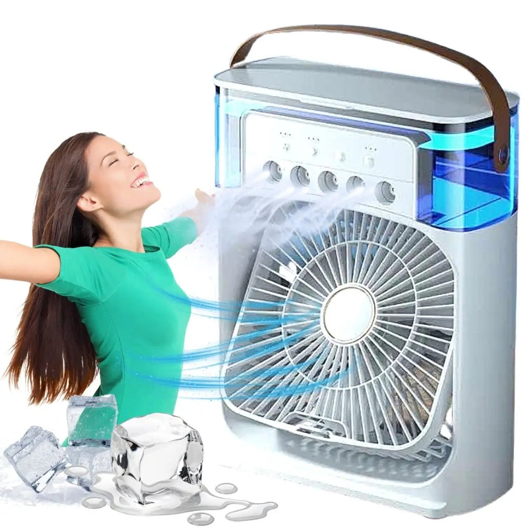 3 In 1 Fan Alr Conditioner Household
Water Mist USB Fan Small Air Cooler
LED Night Light Portable Humidifier Air
Adjustment Fan