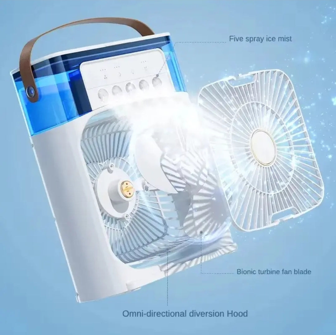 3 In 1 Fan Alr Conditioner Household
Water Mist USB Fan Small Air Cooler
LED Night Light Portable Humidifier Air
Adjustment Fan